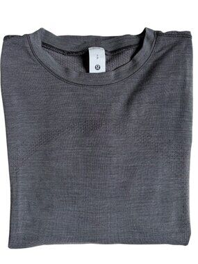 Lululemon Swiftly Wool Long-Sleeve Shirt *Waist Length (Slate / White) - Small